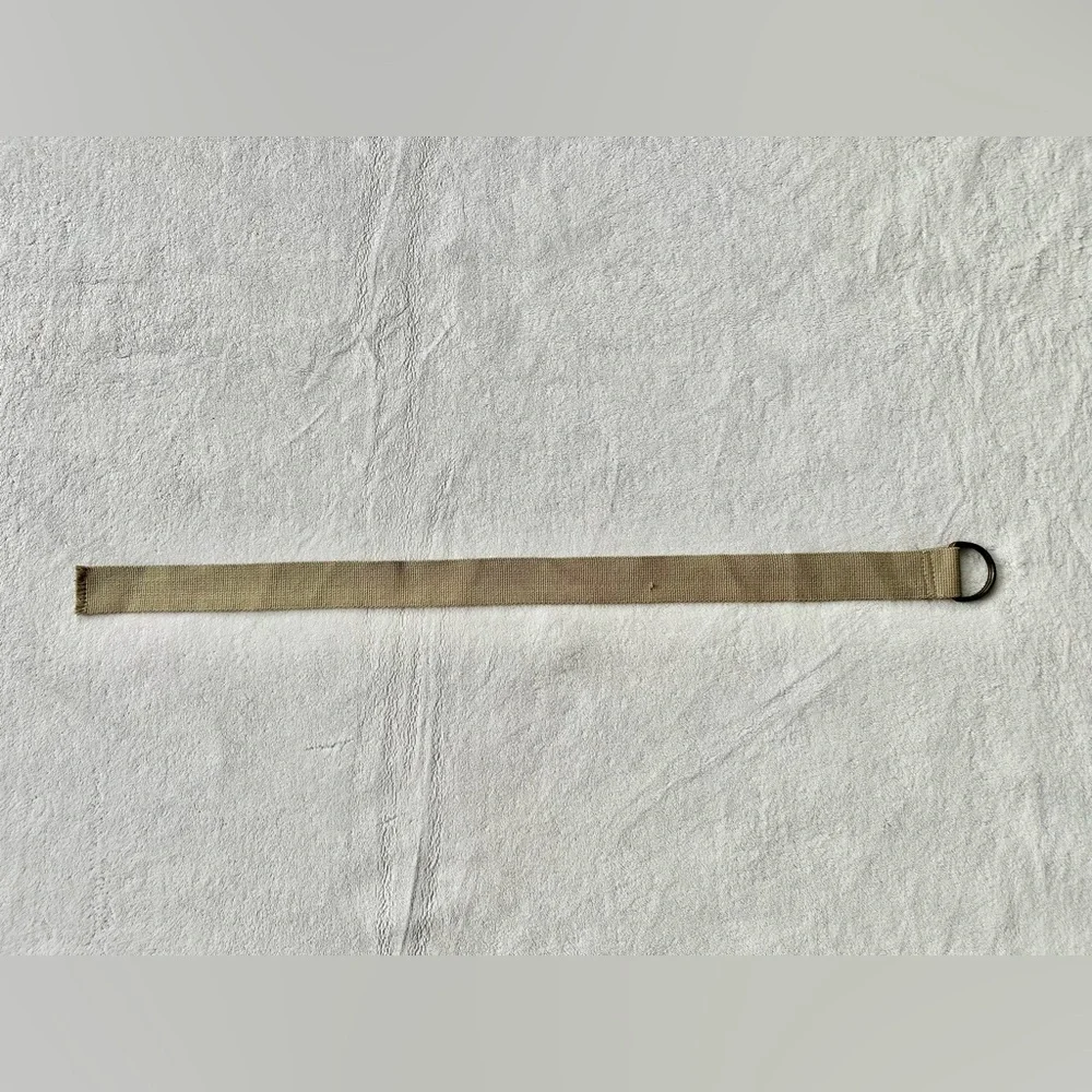 Beige Canvas Belt with D-Ring